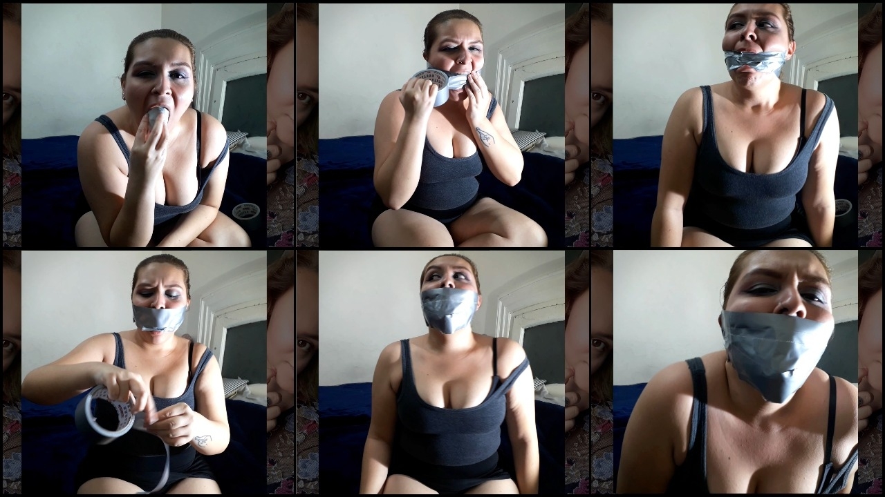 Self-Gagged With Duct Tape